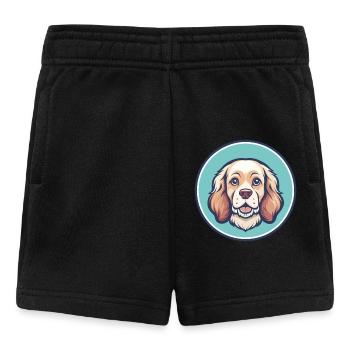 Clumber Spaniel Dog Breed Cartoon Kawaii Clipart - Baby Shorts - black - Front