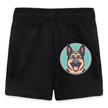 German Shepherd Dog Breed Cartoon Kawaii Clipart - Baby Shorts - black - Front