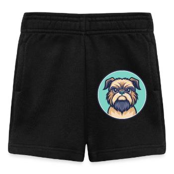 Griffon Bruxellois Hunderasse Karikatur Kawaii - Baby Shorts - Schwarz - Vorne