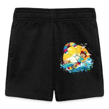Illustration colorée d’un kitesurfeur - Short Bébé - noir - Devant