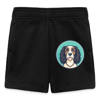 Norfolk Spaniel Dog Breed Cartoon Kawaii Clipart - Baby Shorts - black - Front