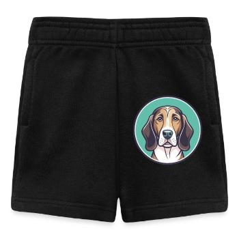 Norman Hound Chien Race Dessin animé Kawaii Clipart Animal de compagnie - Short Bébé - noir - Devant
