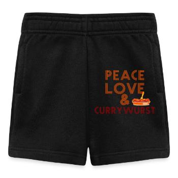 Peace, Love & Currywurst - Baby Shorts - Schwarz - Vorne
