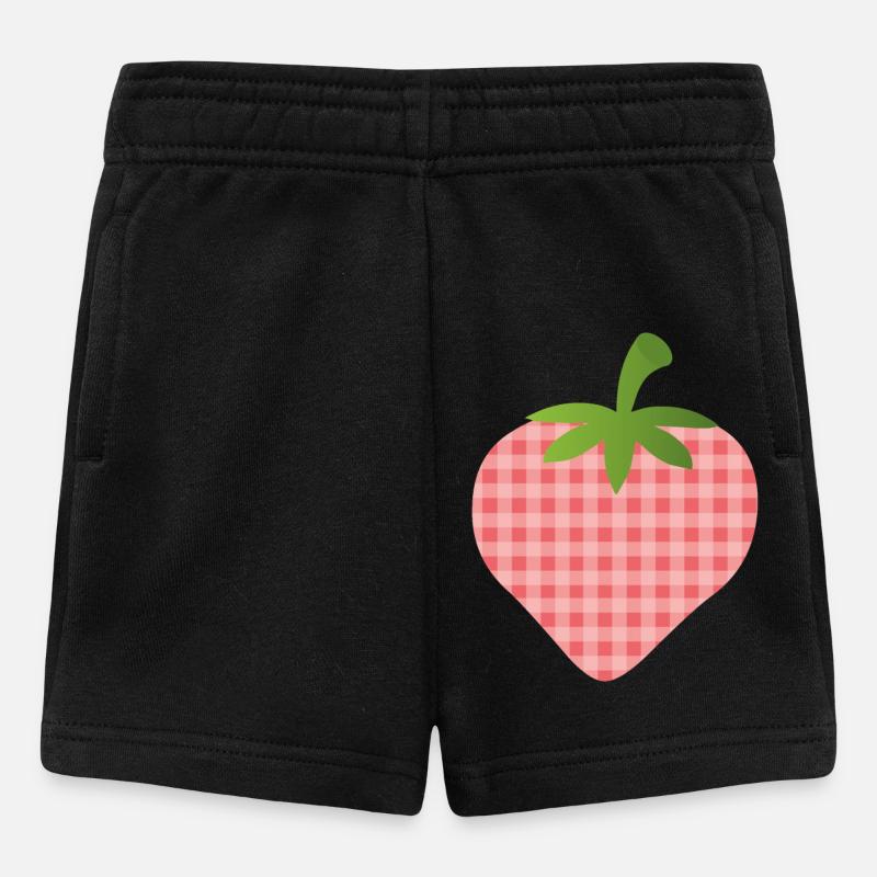Fraise à carreaux - personnalisable - Short Bébé - noir