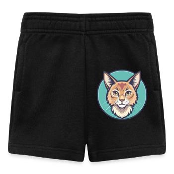 Somali Katze Rasse Karikatur Kawaii Tier Haustier - Baby Shorts - Schwarz - Vorne