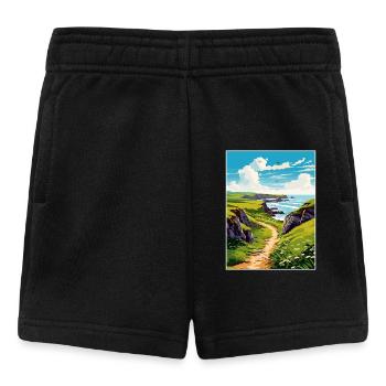 Hartland Quay Devon Vintage Reiseposter Souvenir - Baby Shorts - Schwarz - Vorne