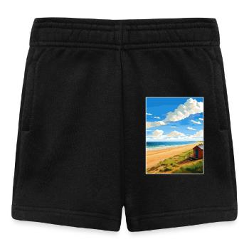Norfolk Coast Aonb Travel Poster Souvenir Paint WP - Baby Shorts - black - Front