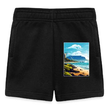 Table Mountain South Africa Travel Poster Souvenir - Baby Shorts - black - Front