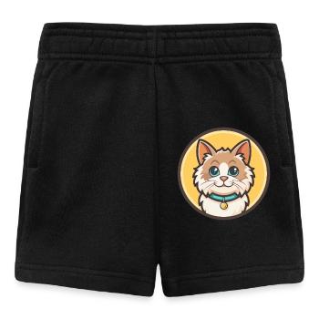 Angora turc Chat Race Dessin animé Kawaii Animal Pet - Short Bébé - noir - Devant