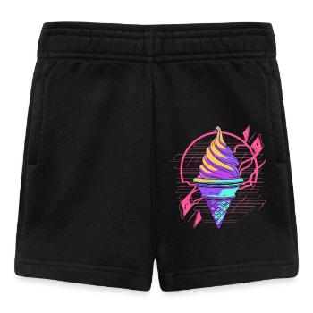 Cornet de crème glacée Synthwave - Short Bébé - noir - Devant
