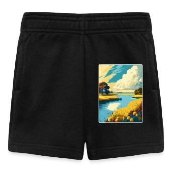 Norfolk Broads National Park Travel Poster Card - Baby Shorts - black - Front