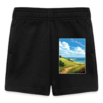 Llyn Aonb Travel Poster Souvenir Postcard Painting - Baby Shorts - black - Front