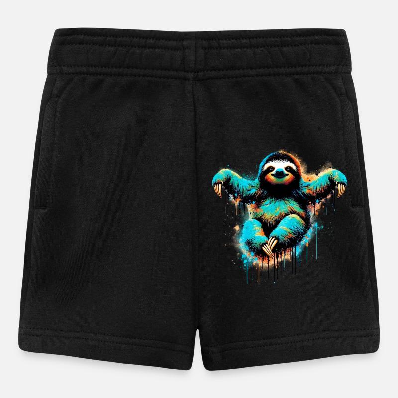 Faultier - Baby Shorts - Schwarz