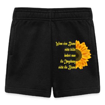 Sunflower meets text art - Baby Shorts - black - Front