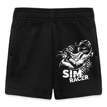 sim racer gamer racing car racer icon logo - Baby Shorts - black - Front