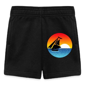 Boat and sunset - Baby Shorts - black - Front