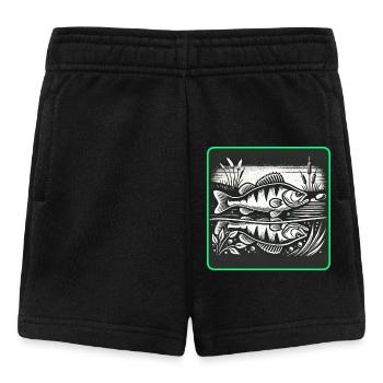 Perch predatory fish design - Baby Shorts - black - Front