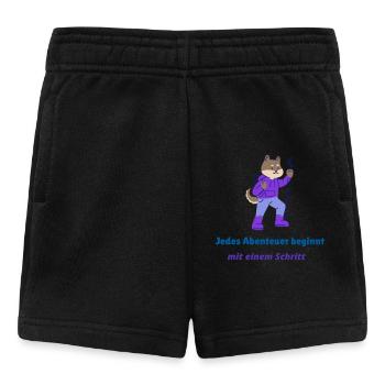 Jedes Abenteuer beginnt mit einem Schritt - Baby Shorts - Schwarz - Vorne
