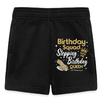 Stepping with the Birthday Queen Squad Party Desig - Baby Shorts - Schwarz - Vorne