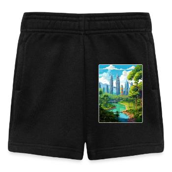 Kuala Lumpur Malaysia Reiseposter Souvenir WPA - Baby Shorts - Schwarz - Vorne