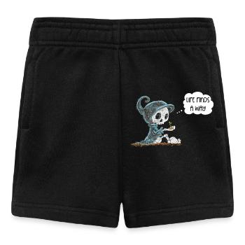 Skelett Hält Pflanze Hoffnung Neuentstehung Spruch - Baby Shorts - Schwarz - Vorne
