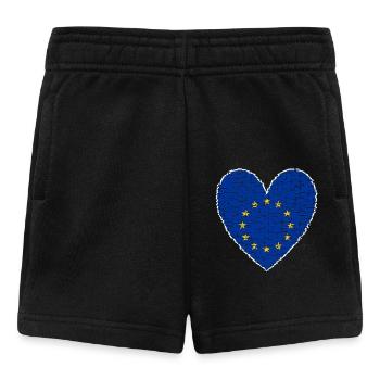 EU Flag Heart Europe European Union Euro - Baby Shorts - black - Front