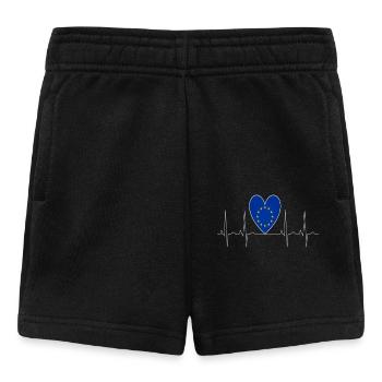 Heartbeat EU Heart Heartbeat Europe Euro - Baby Shorts - black - Front