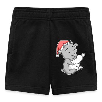 Ziege Niedlich Müde Ausschlafen Weihnachten - Baby Shorts - Schwarz - Vorne