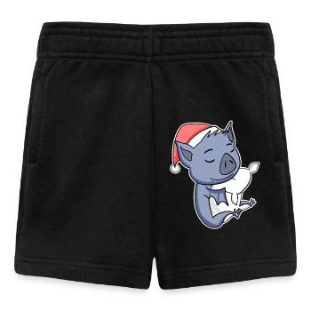 Fledermaus Niedlich Müde Ausschlafen Weihnachten - Baby Shorts - Schwarz - Vorne