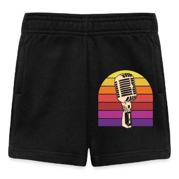 Microphone vintage Rétro Sunset Karaoké - Short Bébé - noir - Devant