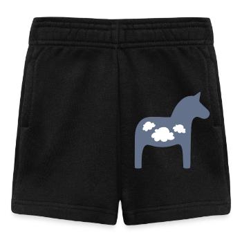 Dala Horse Clouds Scandinavian Christmas Horse - Baby Shorts - black - Front