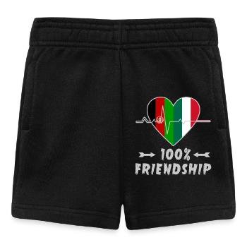Afghanistan und Italien 100% Freundschaft - Baby Shorts - Schwarz - Vorne