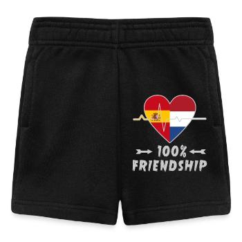 Spanien und Niederlande 100% Freundschaft - Baby Shorts - Schwarz - Vorne