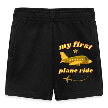 Mon premier voyage en avion Cadeau de voyage en avion Jaune - Short Bébé - noir - Devant