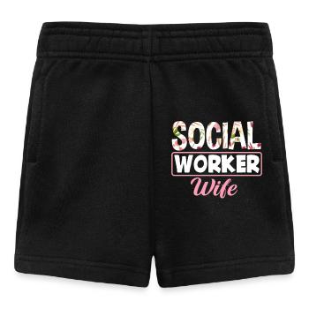 Sozialarbeiter Ehefrau Blumenmotiv - Baby Shorts - Schwarz - Vorne