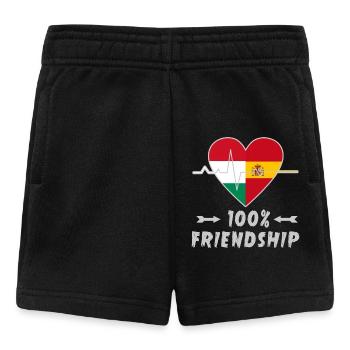 Ungarn und Spanien 100% Freundschaft - Baby Shorts - Schwarz - Vorne