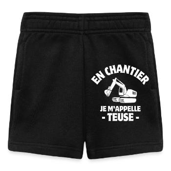 excavator, construction machinery, construction - Baby Shorts - black - Front