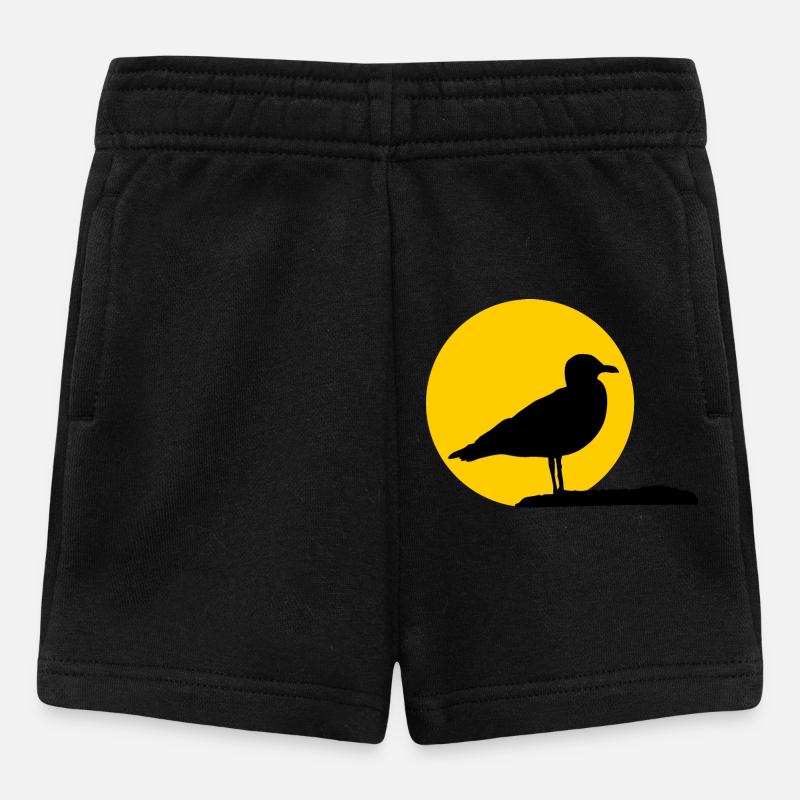 Måke foran sol - Babyshorts - svart