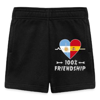 Argentinien und Spanien 100% Freundschaft - Baby Shorts - Schwarz - Vorne