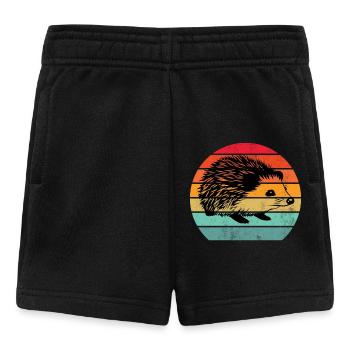 Vintage retro hedgehog - Baby Shorts - black - Front