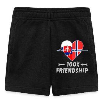 Slowakei und Norwegen 100% Freundschaft - Baby Shorts - Schwarz - Vorne
