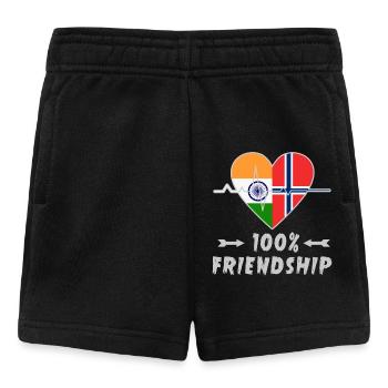 Indien und Norwegen 100% Freundschaft - Baby Shorts - Schwarz - Vorne