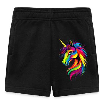 Licorne coloré arc-en-ciel chevaux chevauchant licornes - Short Bébé - noir - Devant