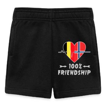 Belgien und Norwegen 100% Freundschaft - Baby Shorts - Schwarz - Vorne