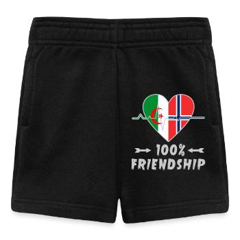 Algerien und Norwegen 100% Freundschaft - Baby Shorts - Schwarz - Vorne