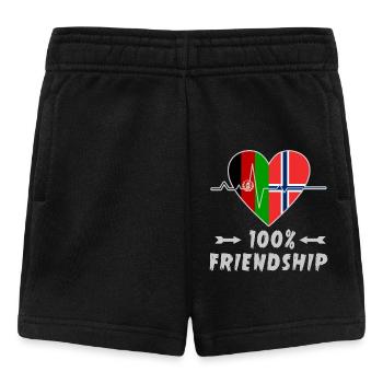 Afghanistan und Norwegen 100% Freundschaft - Baby Shorts - Schwarz - Vorne