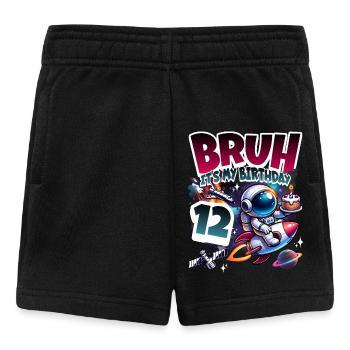 Astronaut 12. Geburtstag Weltall - Baby Shorts - Schwarz - Vorne