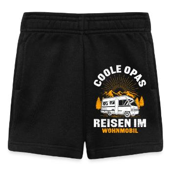 Großvater COOLE OPAS REISEN IM WOHNMOBIL Opi - Baby Shorts - Schwarz - Vorne