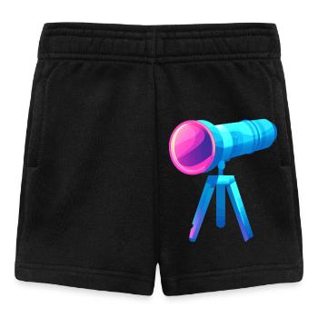 Conception de télescope plat et coloré - Short Bébé - noir - Devant