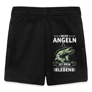 HECHT ANGELN IST MEIN LEBEN Angler Outfit Hecht - Baby Shorts - Schwarz - Vorne
